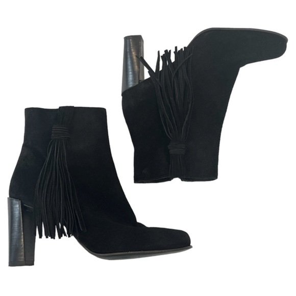KAREN MIlLEN Black Tassle Suede Ankle Boots Size 39/8 - Picture 3 of 9